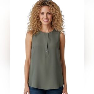 " Rag Poets" Misses Size (S) Sleeveless Blouse Olive Green